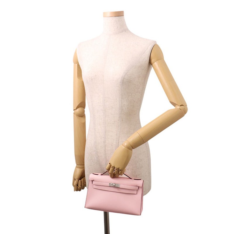 エルメス ハンドバッグ ポシェットケリー ローズサクラ/シルバー金具 スイフト K刻印