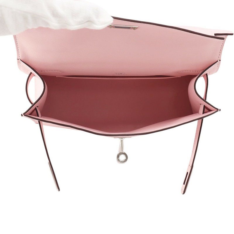 エルメス ハンドバッグ ポシェットケリー ローズサクラ/シルバー金具 スイフト K刻印