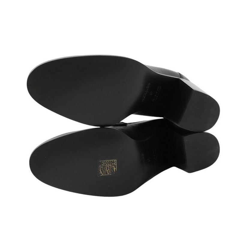 エルメス モカシン ドーフィン レザー レディースサイズ37 HERMES 靴 黒