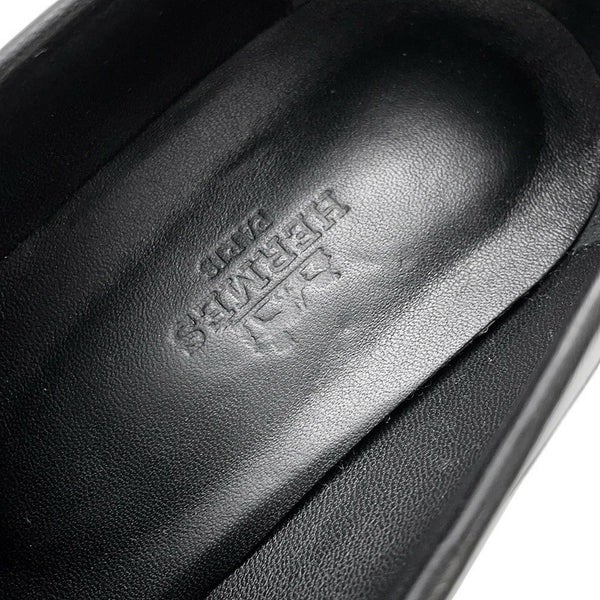 エルメス モカシン ドーフィン レザー レディースサイズ37 HERMES 靴 黒