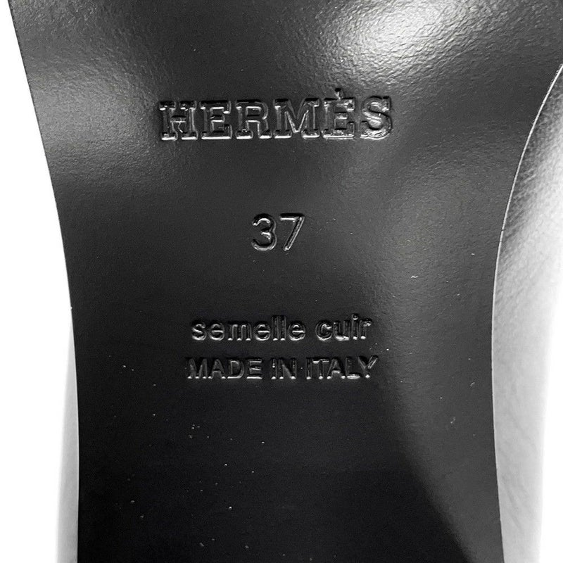 エルメス モカシン ドーフィン レザー レディースサイズ37 HERMES 靴 黒