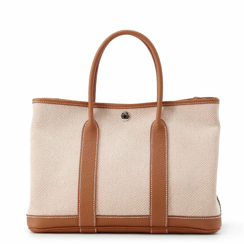 エルメス ガーデンパーティTPM ヴェルソ ゴールド/エクリュ/オレンジ/シルバー金具 ネゴンダ/トワルアッシュ B刻印