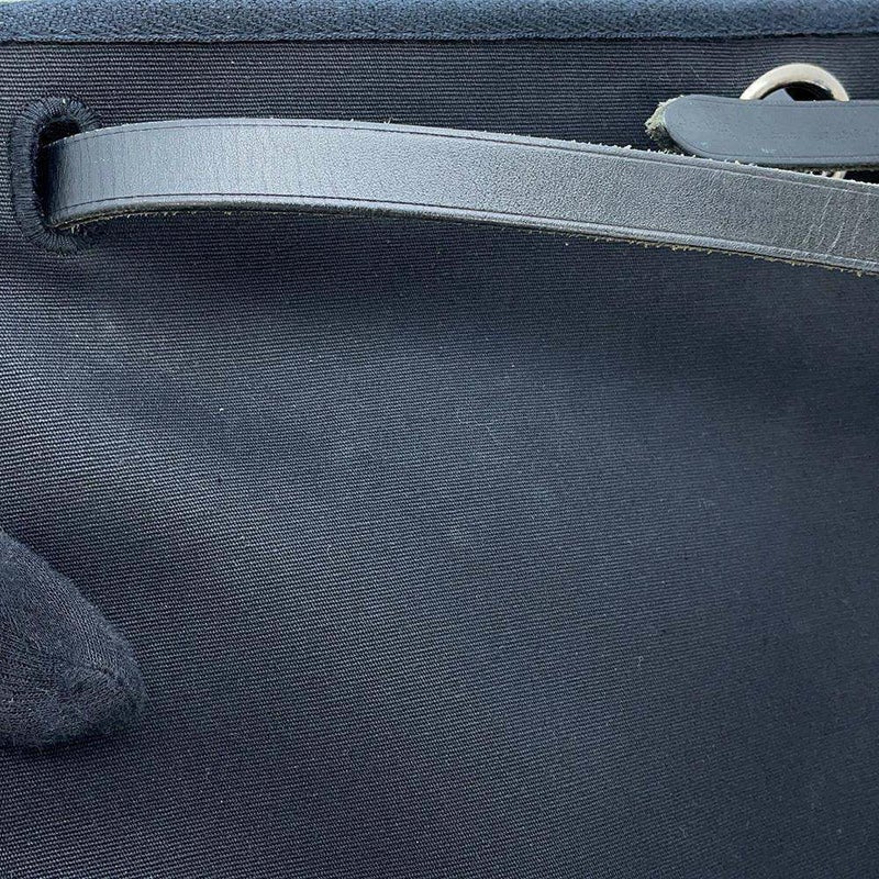 エルメス ショルダーバッグ エールバッグMM ブラック/シルバー金具 トワルオフィシェ/ボックスカーフ □C刻印 2way 黒