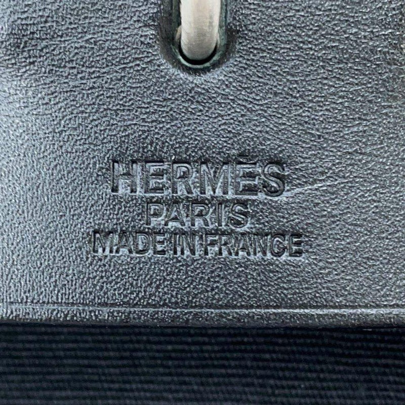 エルメス ショルダーバッグ エールバッグMM ブラック/シルバー金具 トワルオフィシェ/ボックスカーフ □C刻印 2way 黒