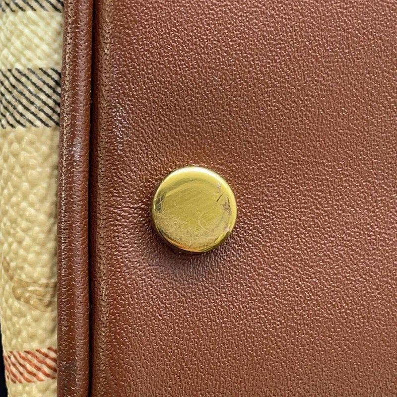 バーバリー ハンドバッグ ロゴ チェック PVC レザー BURBERRY バッグ
