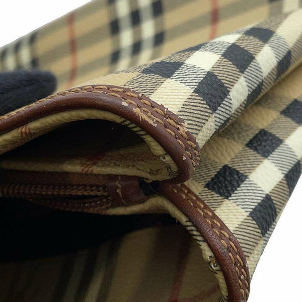 バーバリー ハンドバッグ ロゴ チェック PVC レザー BURBERRY バッグ