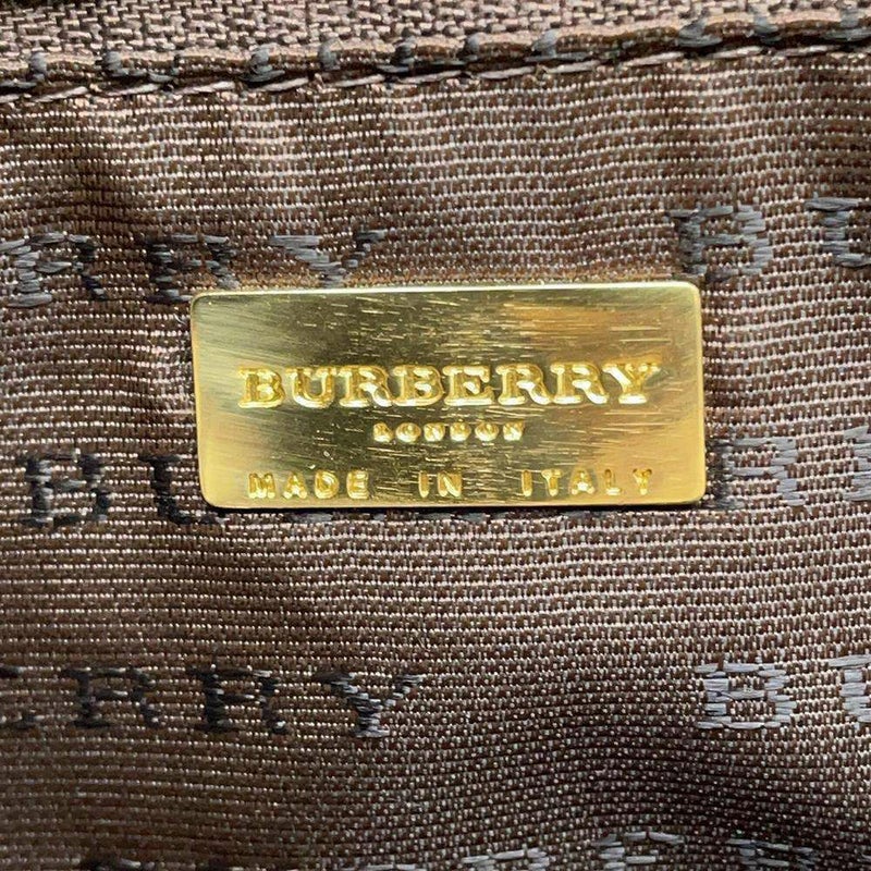 バーバリー ハンドバッグ ロゴ チェック PVC レザー BURBERRY バッグ