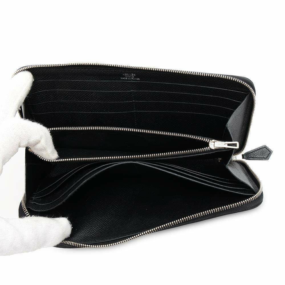 エルメス 長財布 アザップロング シルクイン ブラック/シルバー金具