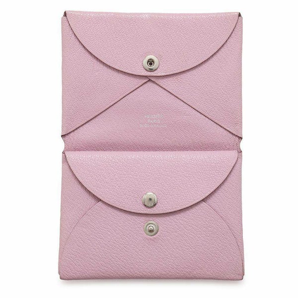 エルメス コインケース カルヴィ デュオ モーヴシルベストル/シルバー金具 シェブルミゾル U刻印 シェーブル