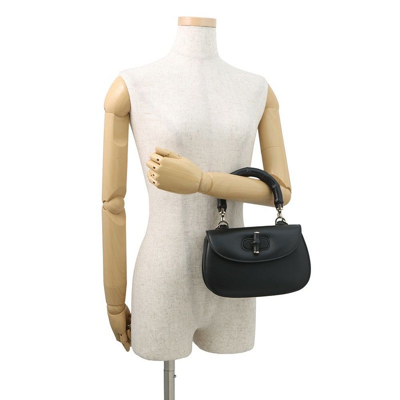 グッチ ハンドバッグ バンブー 1947 トップハンドルバッグ スモール 827815 GUCCI 2wayショルダーバッグ 黒