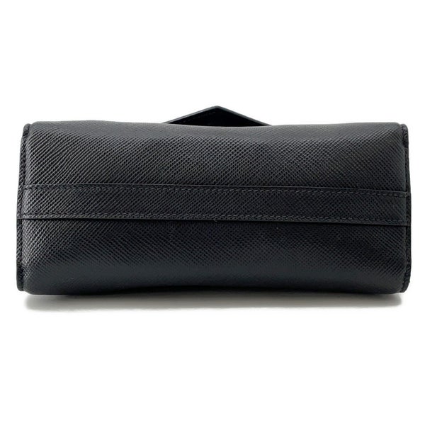 プラダ チェーンショルダーバッグ サフィアーノ ロゴ レザー 1BD127 PRADA 黒