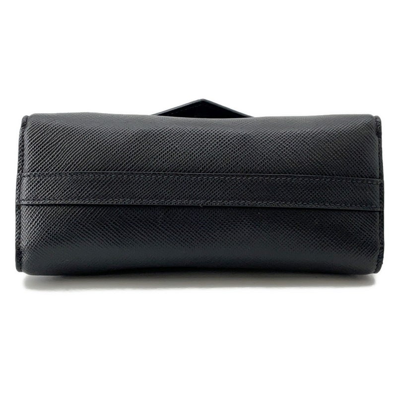 プラダ チェーンショルダーバッグ サフィアーノ ロゴ レザー 1BD127 PRADA 黒