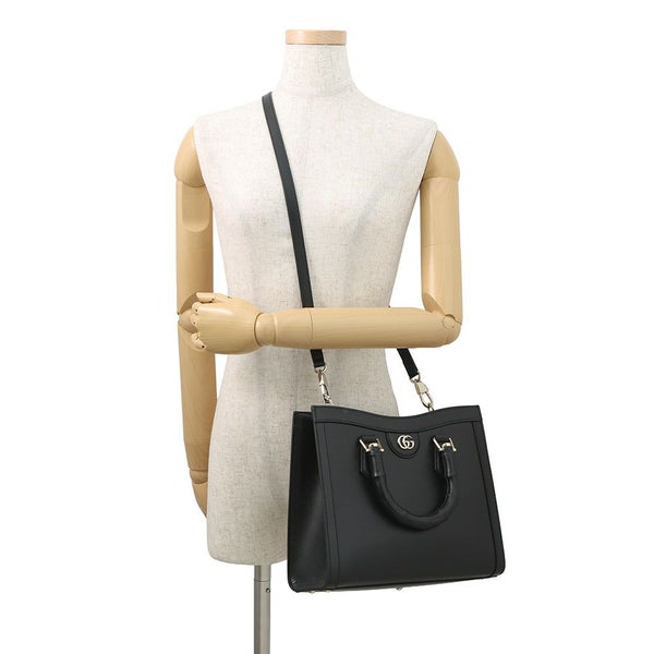 グッチ ハンドバッグ ダイアナ トートバッグ ミディアム バンブー レザー 832982 GUCCI 2way ショルダーバッグ 黒