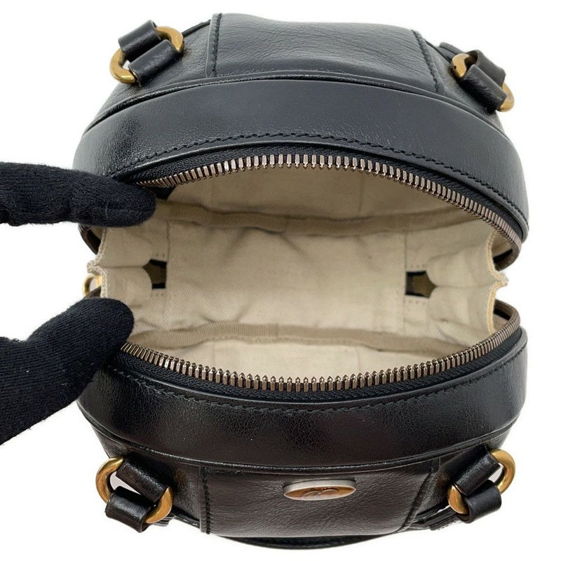 グッチ ハンドバッグ GGロゴ バスケットボール シェイプ レザー 547855 GUCCI 2wayショルダーバッグ 黒