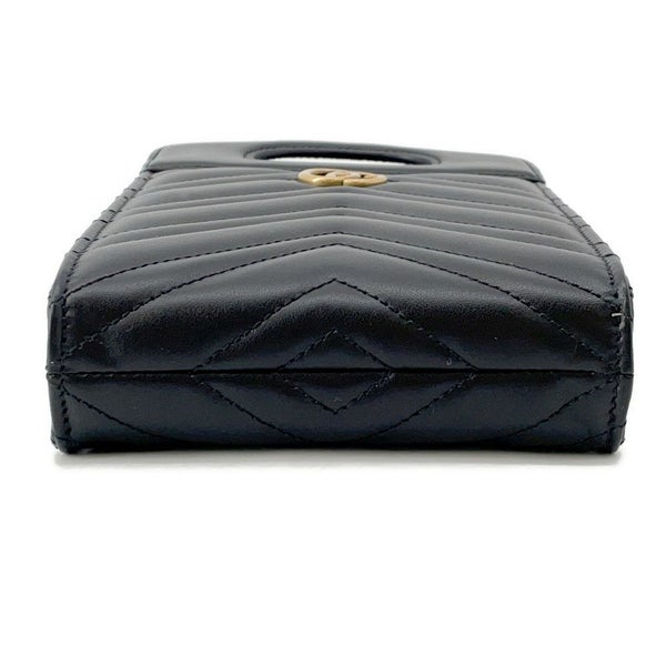 グッチ ショルダーバッグ GGマーモント ミニトップハンドルバッグ レザー 846312 GUCCI バッグ 黒