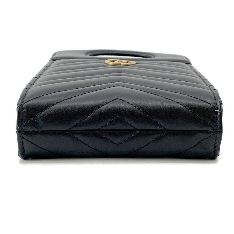 グッチ ショルダーバッグ GGマーモント ミニトップハンドルバッグ レザー 846312 GUCCI バッグ 黒