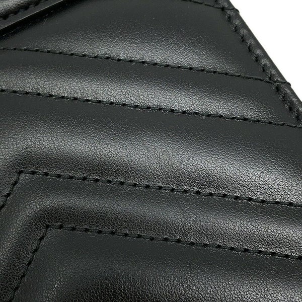 グッチ ショルダーバッグ GGマーモント ミニトップハンドルバッグ レザー 846312 GUCCI バッグ 黒