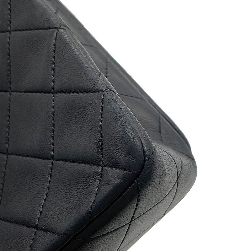 シャネル チェーンショルダーバッグ マトラッセ ココマーク フルフラップ ラムスキン A02500 CHANEL 黒