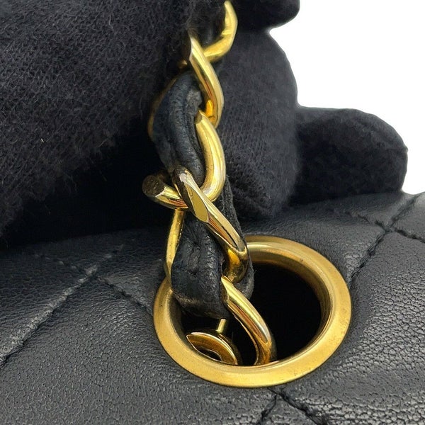 シャネル チェーンショルダーバッグ マトラッセ ココマーク フルフラップ ラムスキン A02500 CHANEL 黒