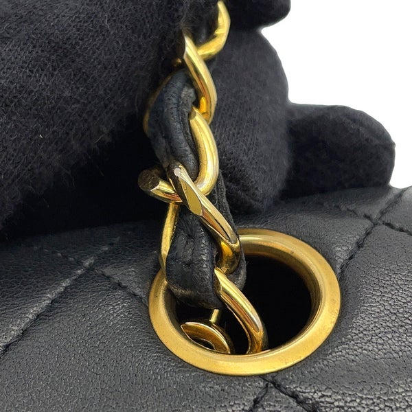 シャネル チェーンショルダーバッグ マトラッセ ココマーク フルフラップ ラムスキン A02500 CHANEL 黒
