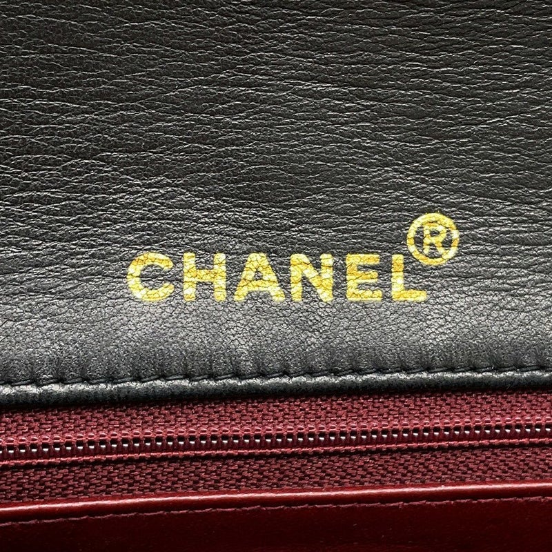 シャネル チェーンショルダーバッグ マトラッセ ココマーク フルフラップ ラムスキン A02500 CHANEL 黒
