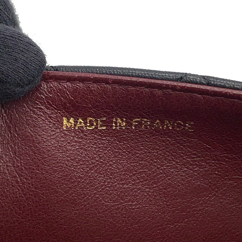 シャネル チェーンショルダーバッグ マトラッセ ココマーク フルフラップ ラムスキン A02500 CHANEL 黒