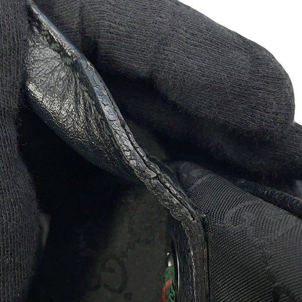 グッチ ハンドバッグ シェリーライン GGナイロン/レザー 772053 GUCCI 黒 アウトレット品