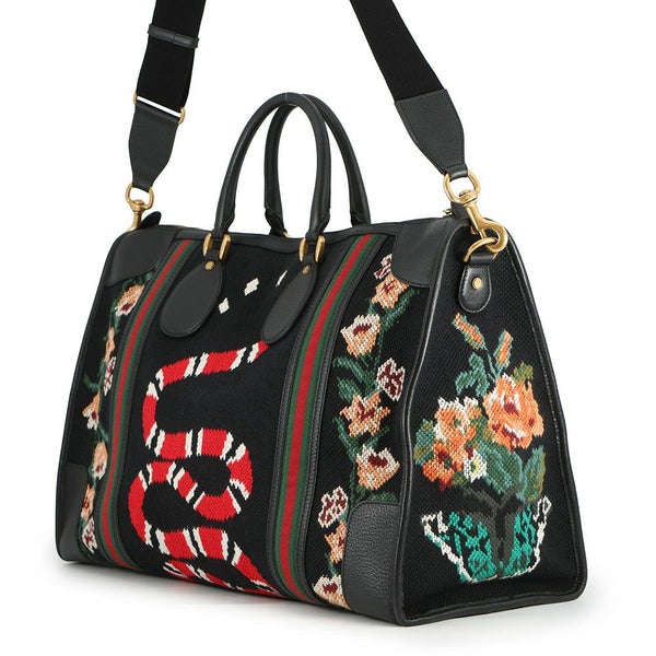 グッチ ボストンバッグ シェリーライン スネーク シェリーライン キャンバス/レザー 459291 GUCCI バッグ 黒