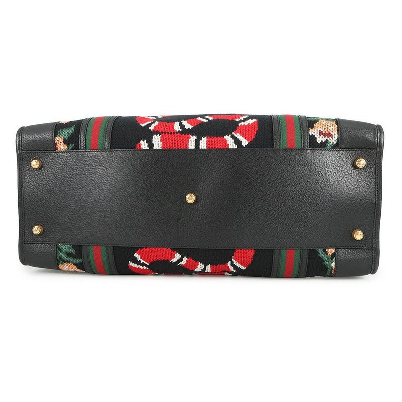 グッチ ボストンバッグ シェリーライン スネーク シェリーライン キャンバス/レザー 459291 GUCCI バッグ 黒