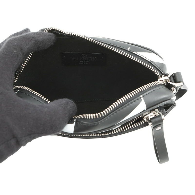 ヴァレンティノ・ガラヴァーニ ショルダーバッグ VLTNロゴ VALENTINO 2wayボディバッグ 黒