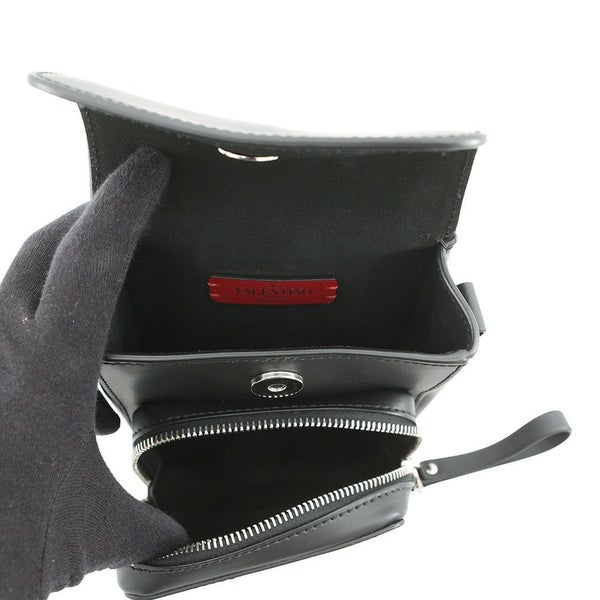 ヴァレンティノ・ガラヴァーニ ショルダーバッグ VLTNロゴ レザー VALENTINO 黒