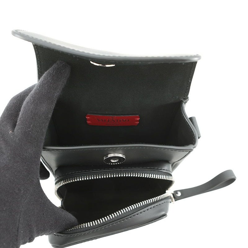 ヴァレンティノ・ガラヴァーニ ショルダーバッグ VLTNロゴ レザー VALENTINO 黒