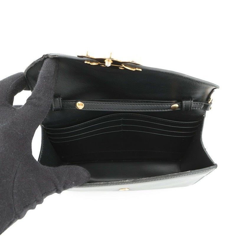 セリーヌ チェーンウォレット トリオンフ マーゴ シャイニーカーフレザー 10L033DPV CELINE 財布 黒