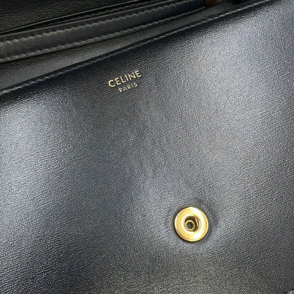 セリーヌ チェーンウォレット トリオンフ マーゴ シャイニーカーフレザー 10L033DPV CELINE 財布 黒