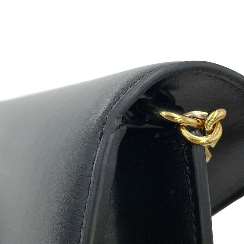 セリーヌ チェーンウォレット トリオンフ マーゴ シャイニーカーフレザー 10L033DPV CELINE 財布 黒