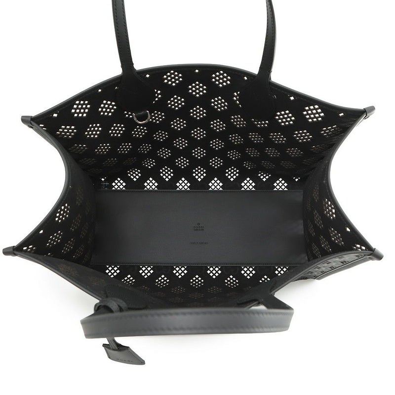 グッチ トートバッグ カットアウトモチーフ ミディアム GG レザー 772229 GUCCI ポーチ付き 黒