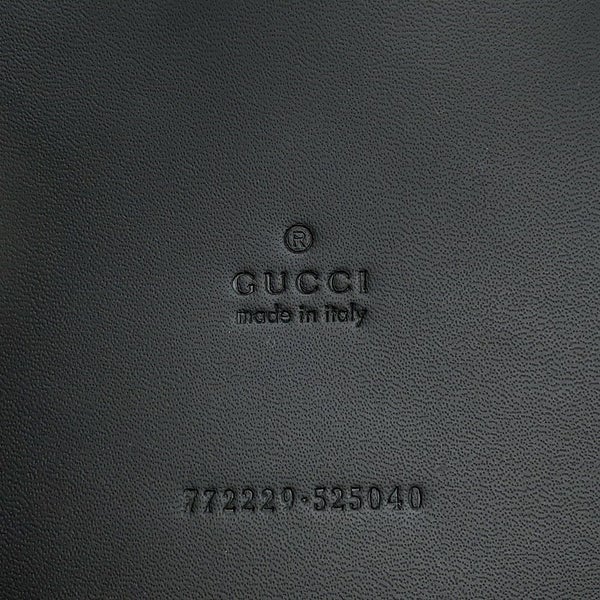 グッチ トートバッグ カットアウトモチーフ ミディアム GG レザー 772229 GUCCI ポーチ付き 黒