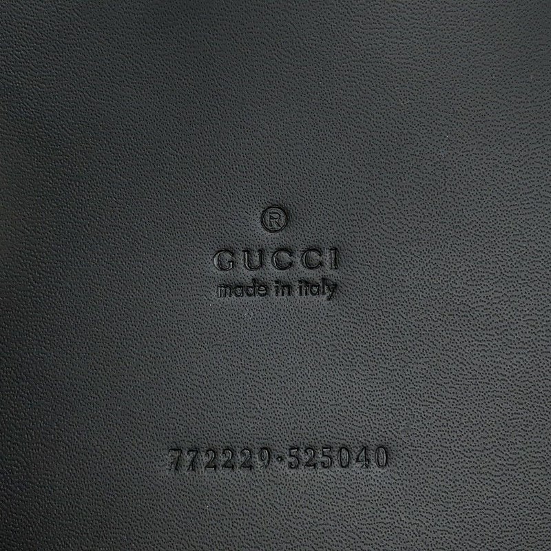 グッチ トートバッグ カットアウトモチーフ ミディアム GG レザー 772229 GUCCI ポーチ付き 黒