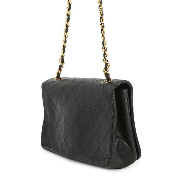 シャネル チェーンショルダーバッグ マトラッセ ココマーク フルフラップ ラムスキン A02500 CHANEL 黒