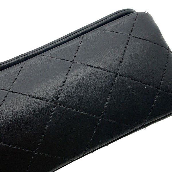 シャネル チェーンショルダーバッグ マトラッセ ココマーク フルフラップ ラムスキン A02500 CHANEL 黒
