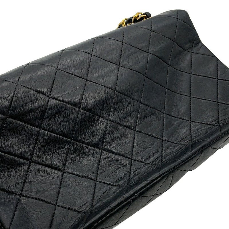 シャネル チェーンショルダーバッグ マトラッセ ココマーク フルフラップ ラムスキン A02500 CHANEL 黒