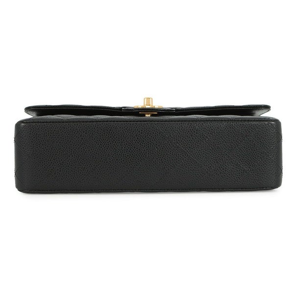 シャネル チェーンショルダーバッグ マトラッセ25 ココマーク ダブルチェーン キャビアスキン A01112 CHANEL 黒