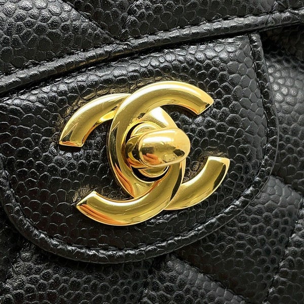 シャネル チェーンショルダーバッグ マトラッセ25 ココマーク ダブルチェーン キャビアスキン A01112 CHANEL 黒