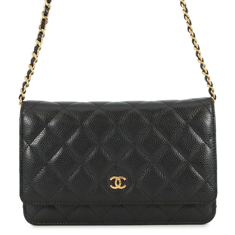 シャネル チェーンウォレット マトラッセ ココマーク キャビアスキン AP0250 CHANEL 財布 黒