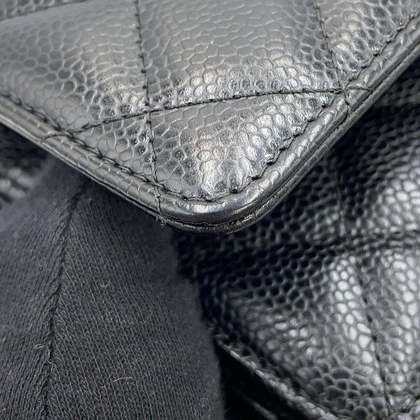 シャネル チェーンウォレット マトラッセ ココマーク キャビアスキン AP0250 CHANEL 財布 黒