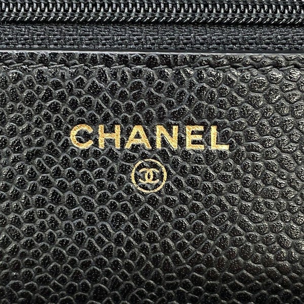 シャネル チェーンウォレット マトラッセ ココマーク キャビアスキン AP0250 CHANEL 財布 黒