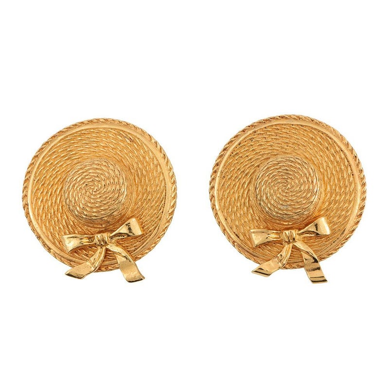 シャネル イヤリング 麦わら帽子モチーフ メタル CHANEL アクセサリー