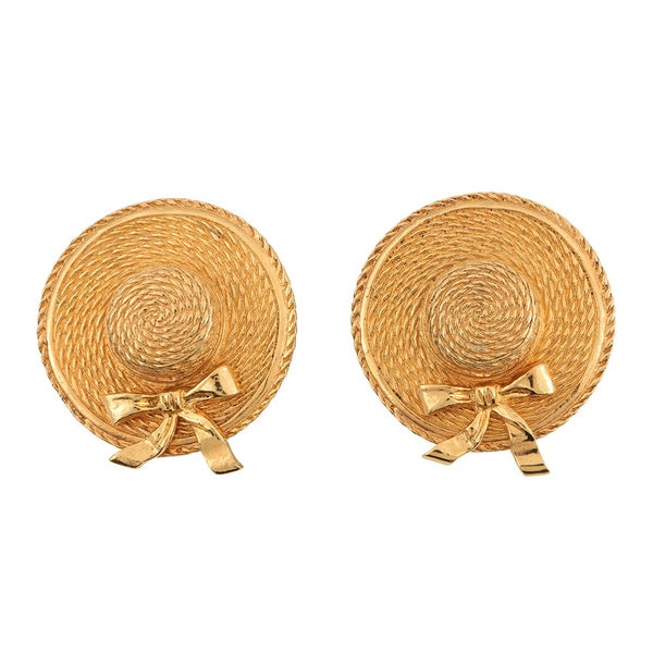 シャネル イヤリング 麦わら帽子モチーフ メタル CHANEL アクセサリー