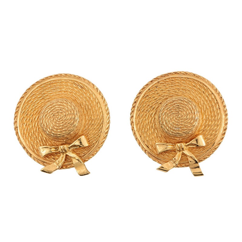 シャネル イヤリング 麦わら帽子モチーフ メタル CHANEL アクセサリー