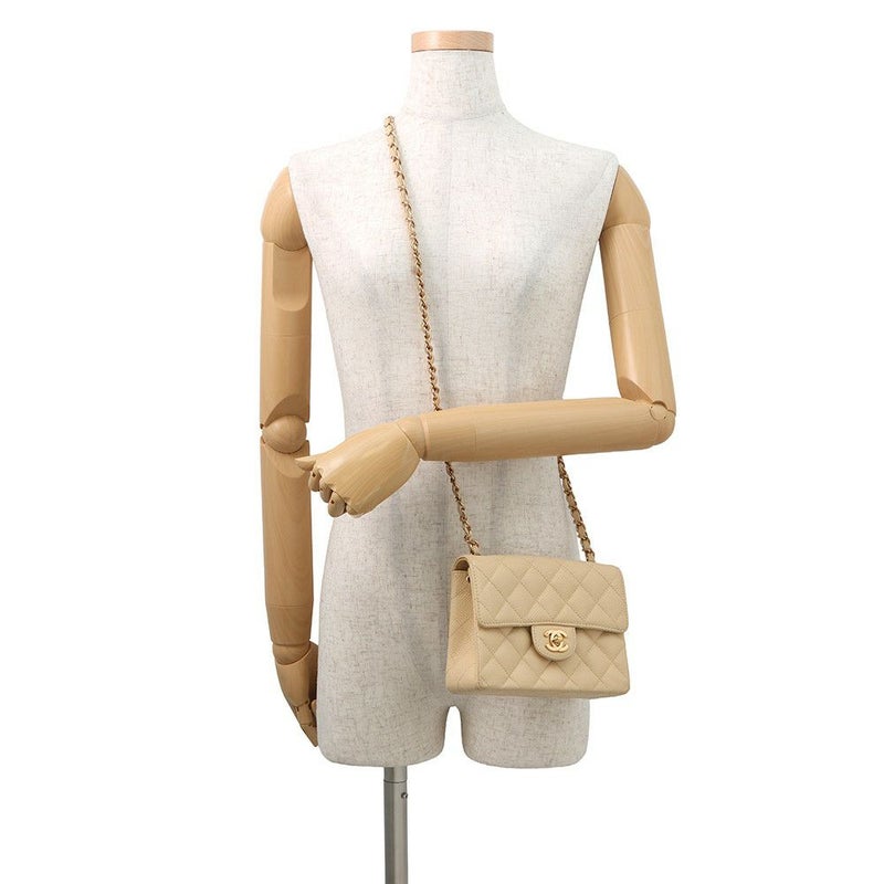 シャネル チェーンショルダーバッグ ミニマトラッセ ココマーク キャビアスキン A35200 CHANEL 黒